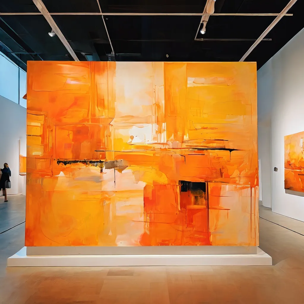 Wielkoformatowe obrazy olejne autorstwa Pia Fries wyeksponowane na ścianach galerii Kunsthaus Baselland.