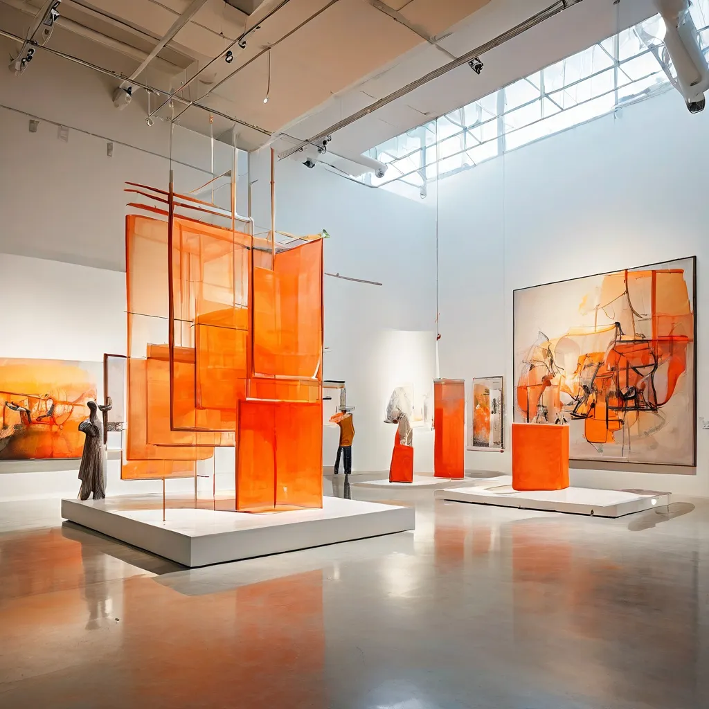 A vibrant contemporary art installation featured in the Regionale 24 exhibition at Kunsthaus Baselland.