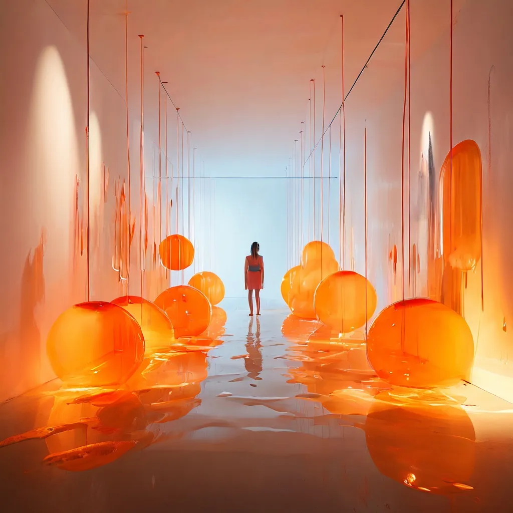 Vista conceptual de una instalación de arte digital de Stefan Karrer en Kunsthaus Baselland.