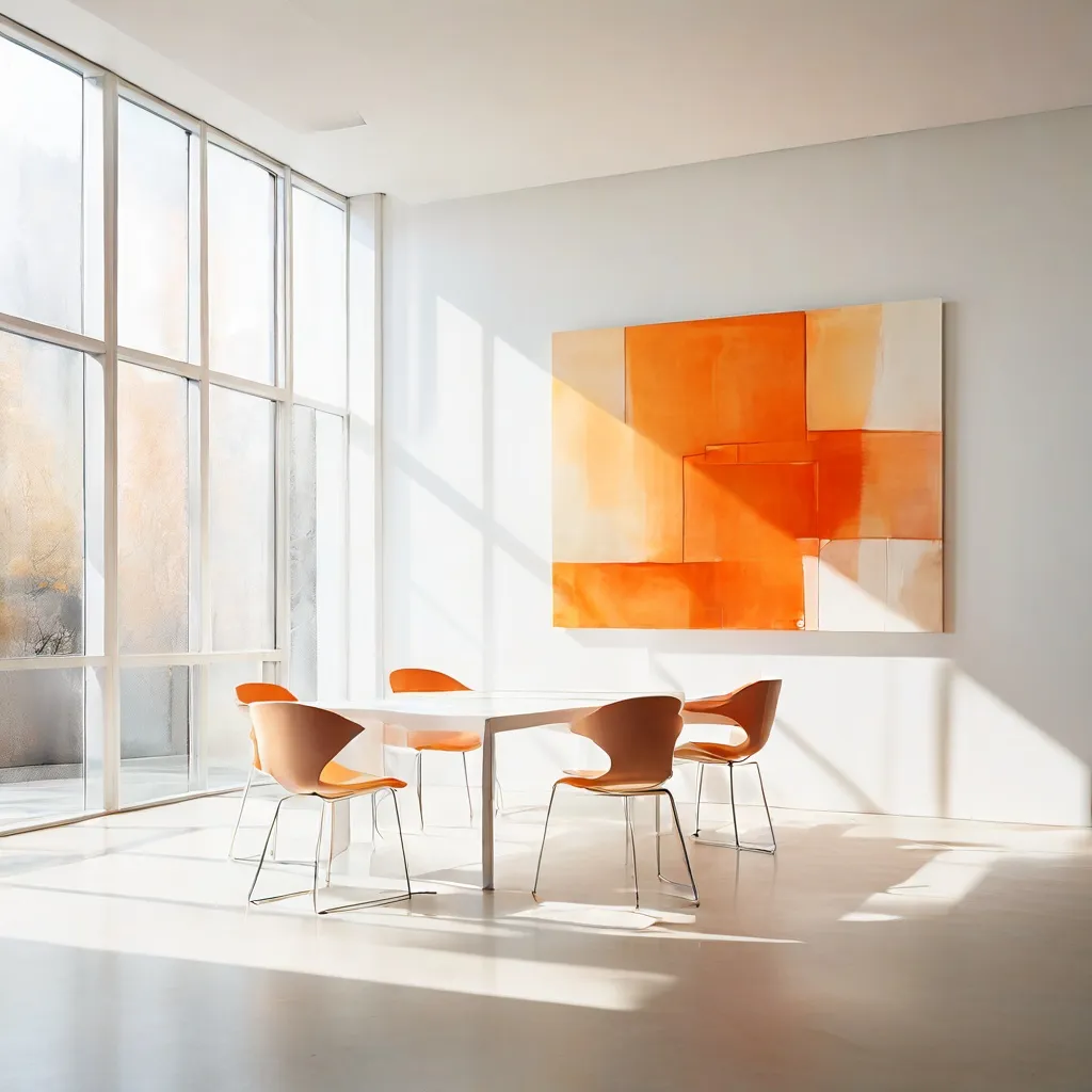 A bright, modern meeting area in The Living Art Museum at Marshall House, representing the space for member collaboration and dialogue.
