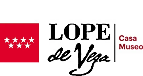 Red square with eight white stars next to black text reading LOPE de Vega and Casa Museo in red