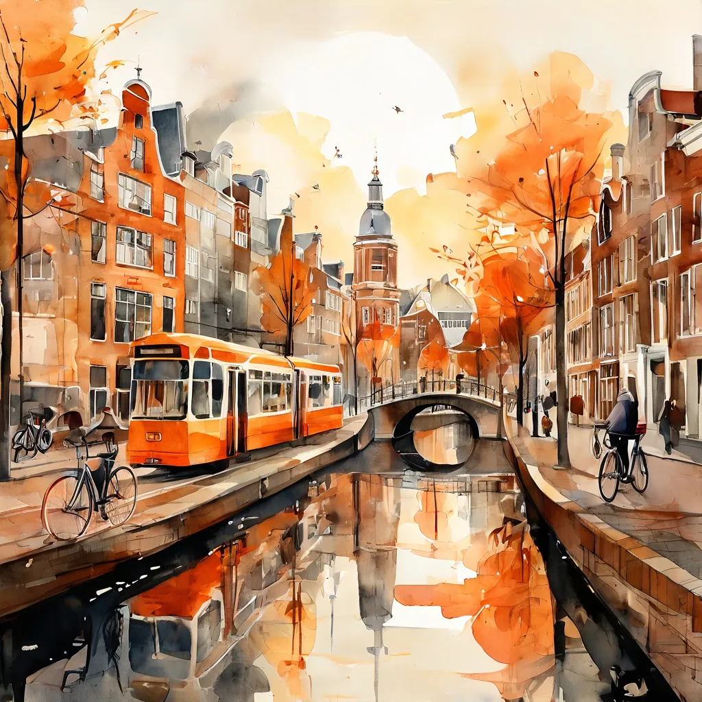 Een kaart die verschillende vervoersroutes illustreert, waaronder tram-, metro-, bus- en fietspaden, die leiden van Amsterdam Centraal Station naar het Moco Museum op het Museumplein, Amsterdam.