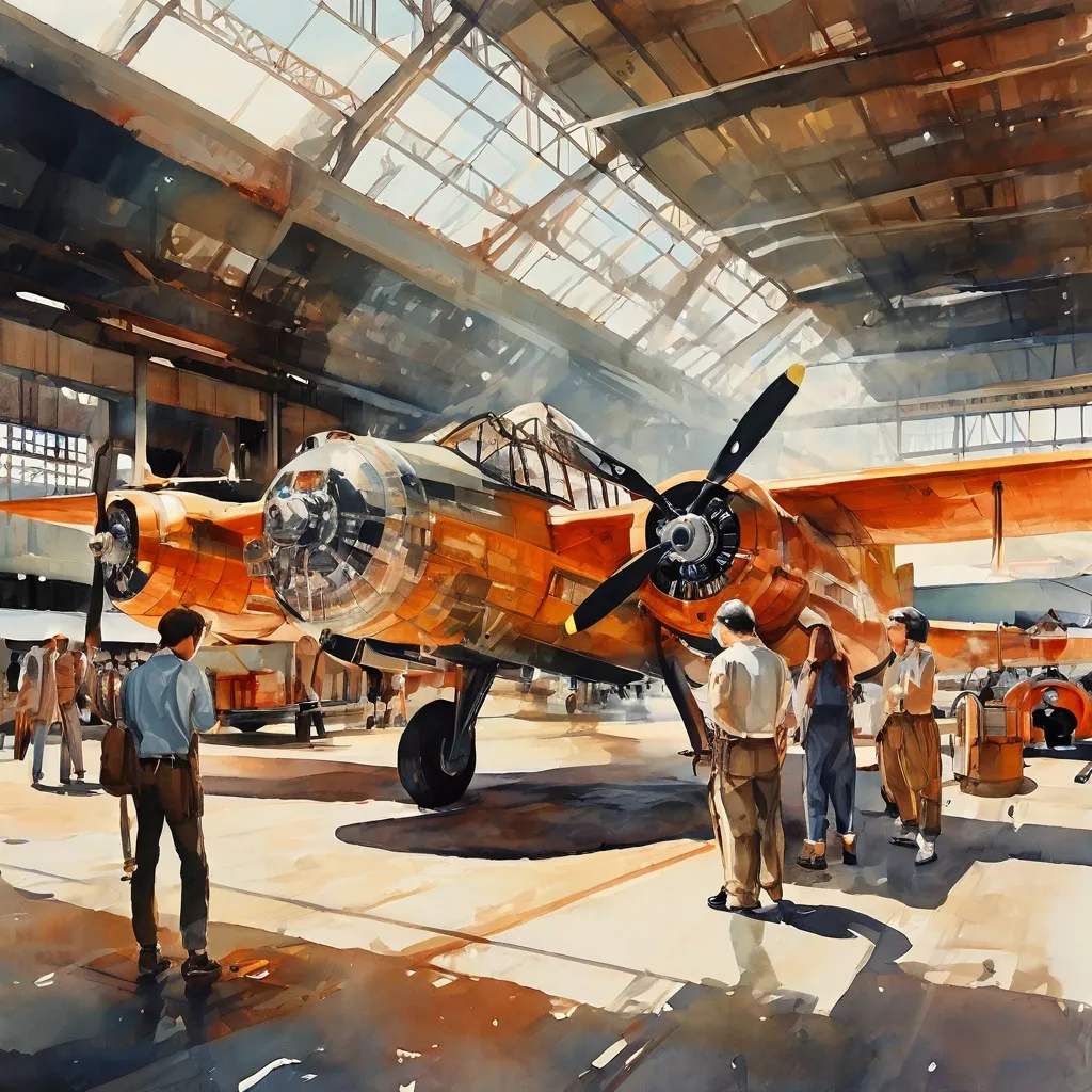 Students participating in an educational guided tour at the Museo Aeronáutico de Málaga.