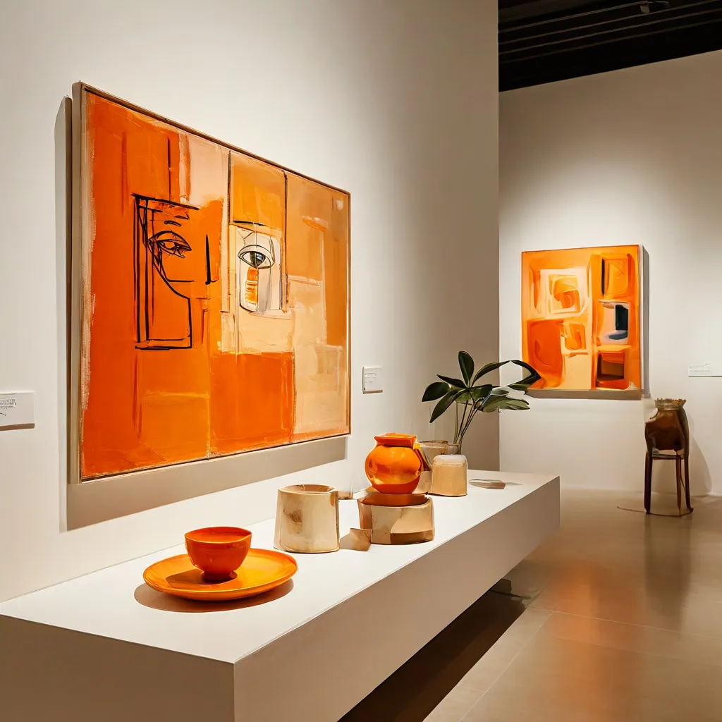 Ekspozycja ceramiki i grafik Picassa w jasnej, nowoczesnej przestrzeni wystawowej w Makau prezentowana przez Museo Casa Natal Picasso.