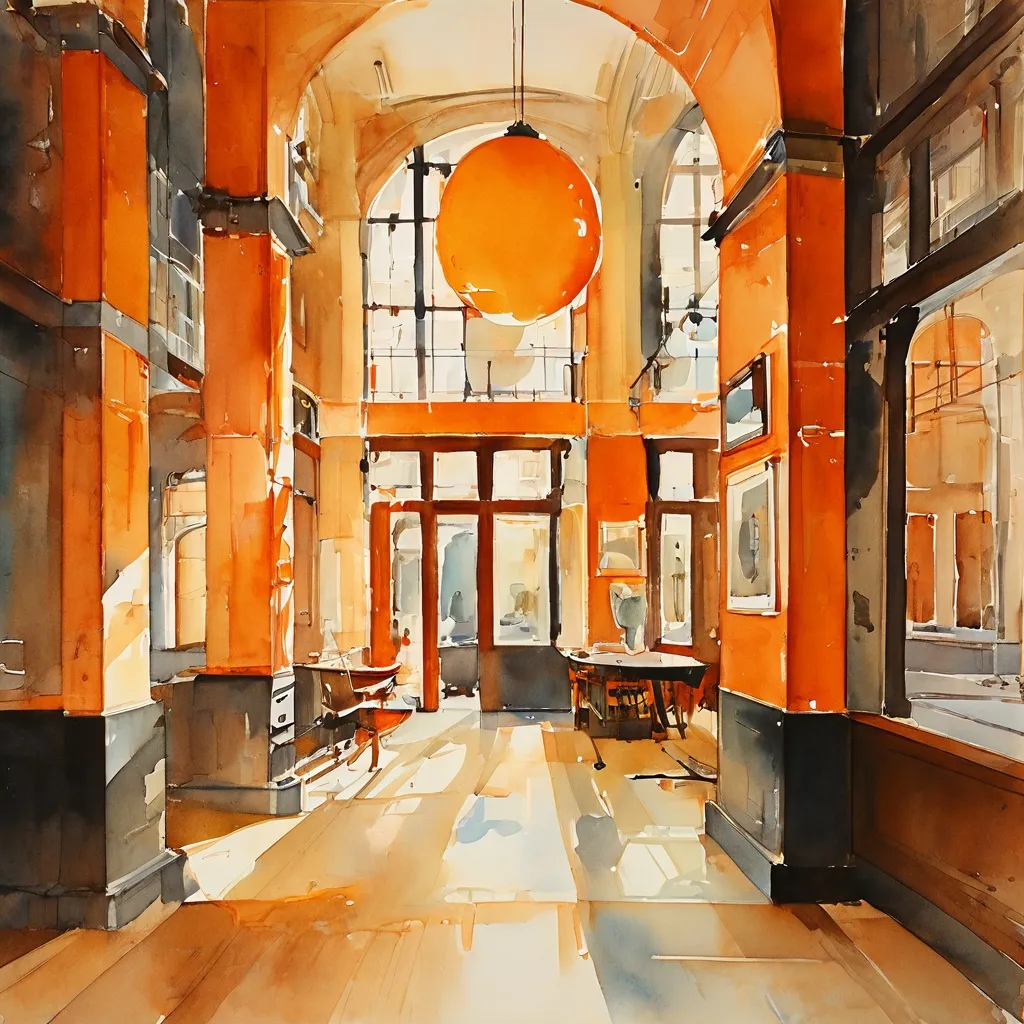 Een grafisch ontwerp van Fré Cohen, dat de Amsterdamse School stijl weerspiegelt, tentoongesteld in een galerie van Museum Het Schip.