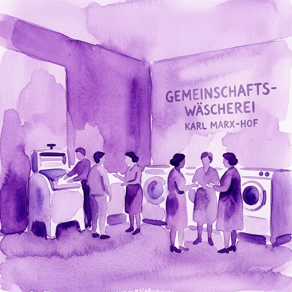 Das Rote Wien im Waschsalon Karl-Marx-Hof tentoonstellingsbeeld van Museum of Change
