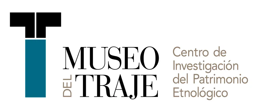 Logo de Museo del Traje con una T estilizada y texto en negro y marrón