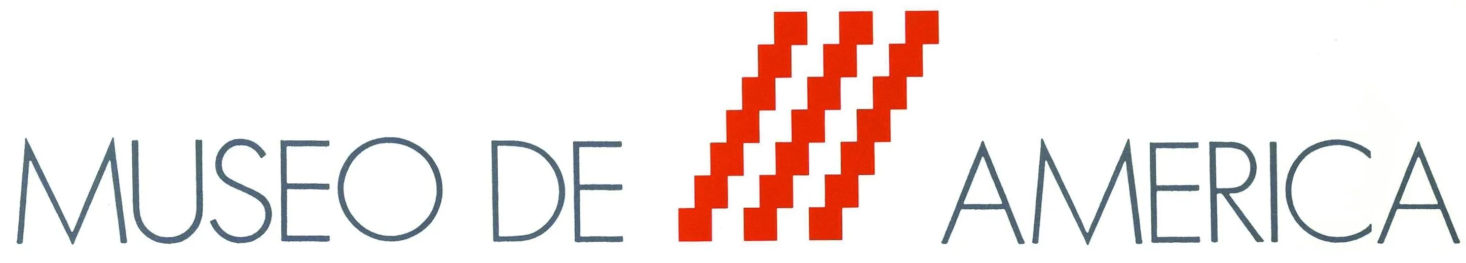 Logo Muzeum Ameryki z czerwonym geometrycznym wzorem