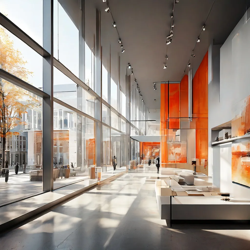 Architecturaal interieur van de pas geopende kunsthal BRUSK in Brugge.