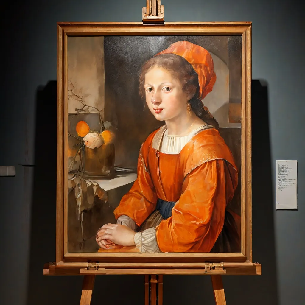 Een portretschilderij van Jan van Eyck tentoongesteld in een museumomgeving.