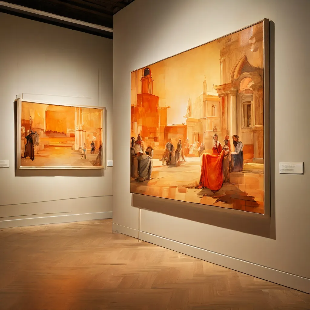 Twee historische religieuze schilderijen samen tentoongesteld in het Groeningemuseum in Brugge.