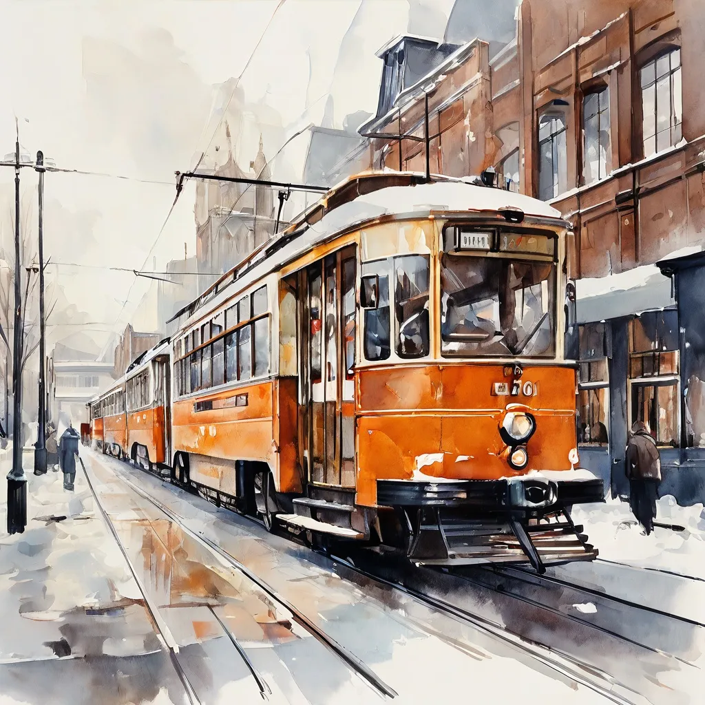 Historyczna tramwaj odśnieżarka przetransportowana do zajezdni w Amsterdamie