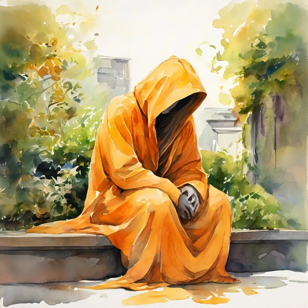 A large sculpture of a young person in a yellow hoodie, slumped over, symbolizing silent struggle and mental health challenges, displayed on the outdoor terrace of Museum van de Geest.