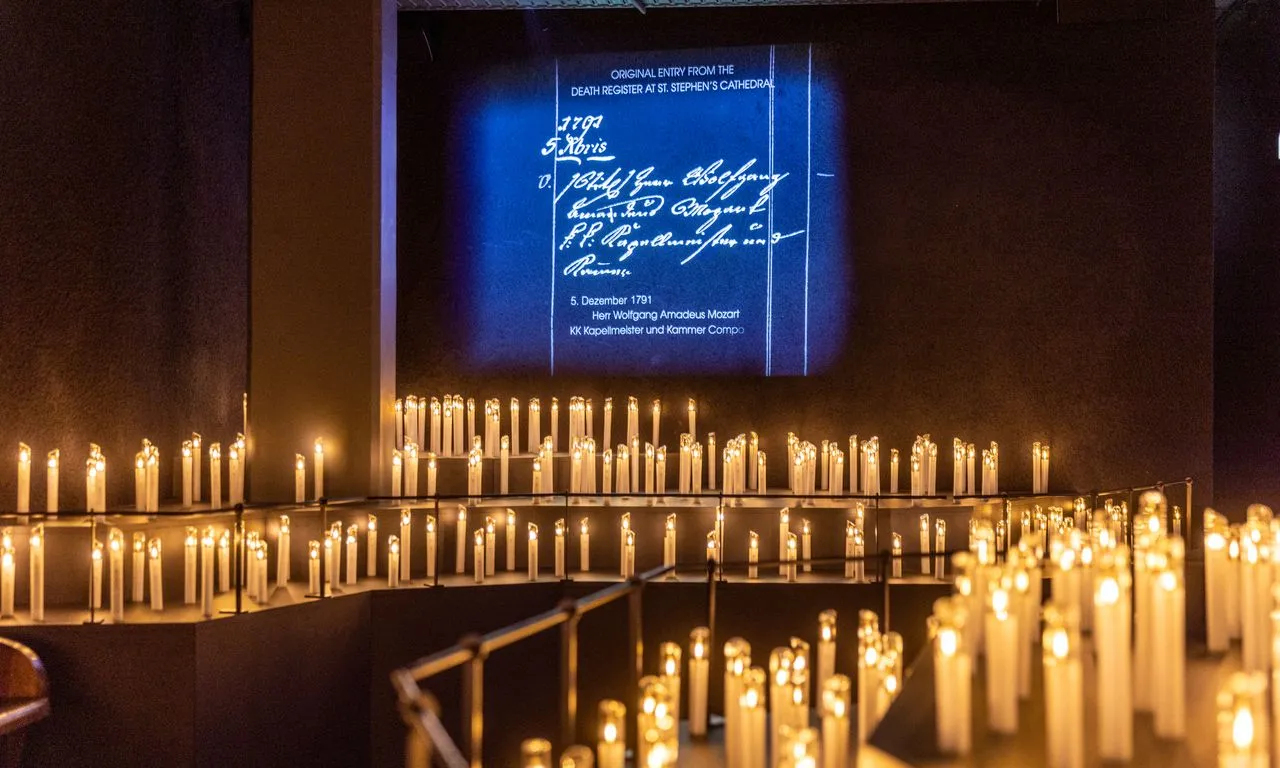 Grafiek met openingstijden van het museum voor Mythos Mozart