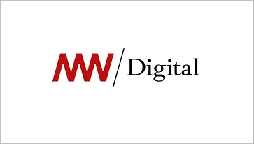 Czerwono-czarne logo z literami MW i słowem Digital na białym tle