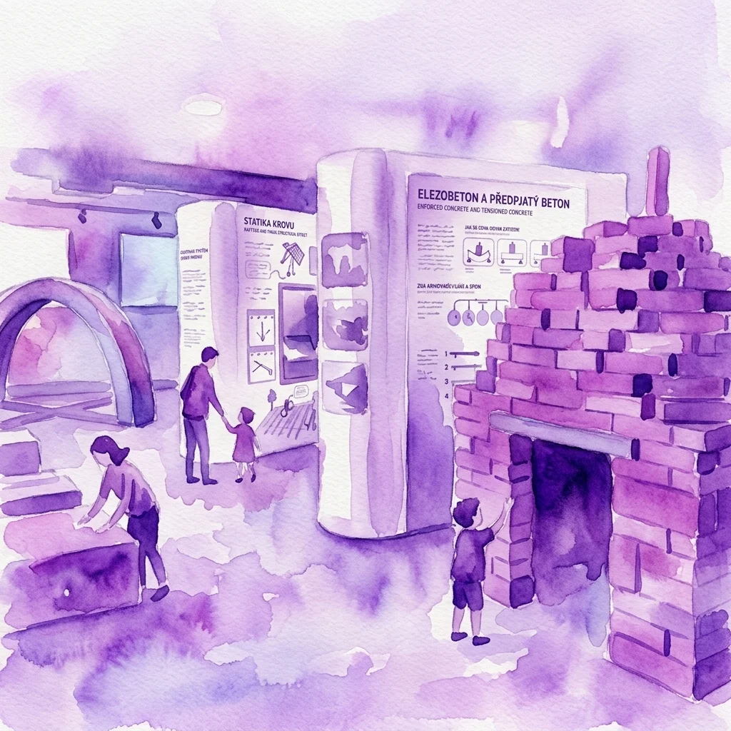 Una exposición interactiva sobre ingeniería estructural y estática, con bloques de construcción de gran tamaño, maquetas y exhibiciones educativas para que niños y adultos exploren cómo las estructuras permanecen estables.