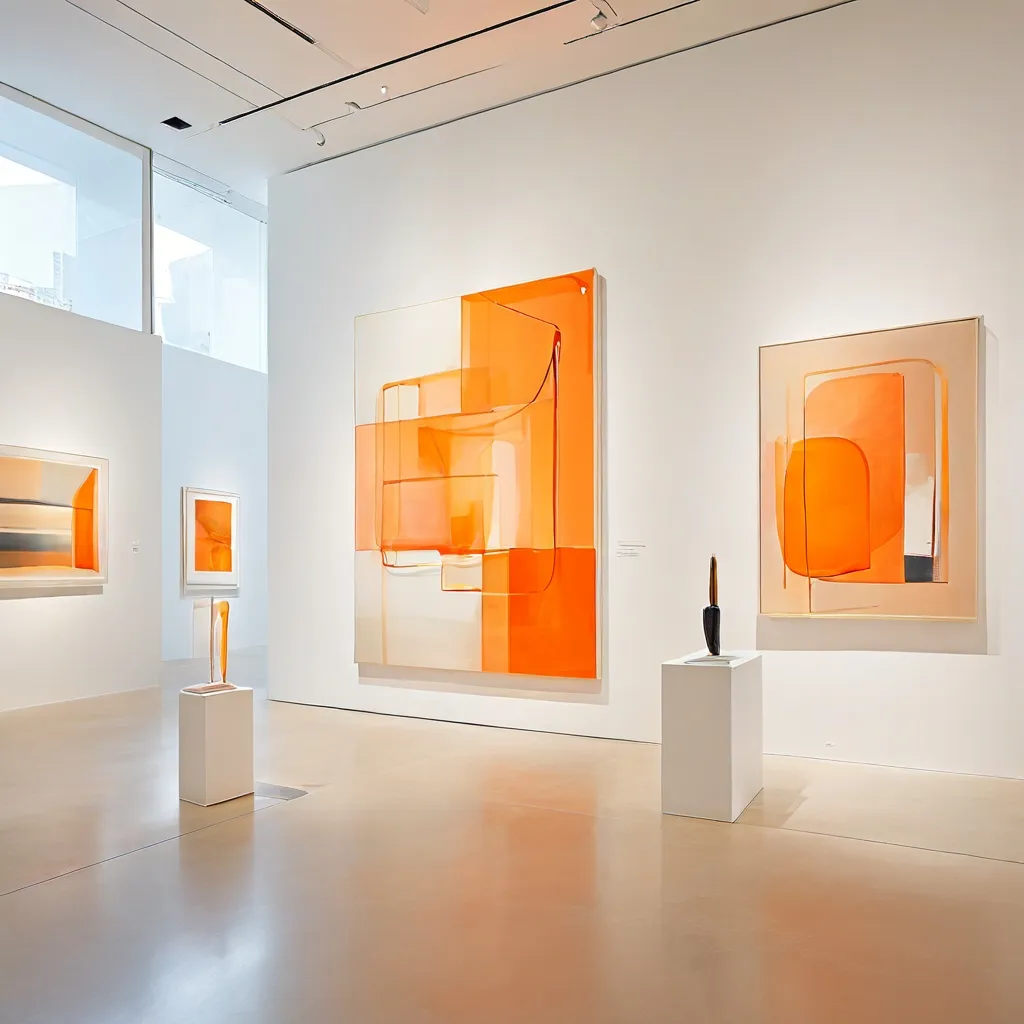 Gallery interior showcasing a curated selection of Austrian contemporary art including painting and sculpture at the Leopold Museum.