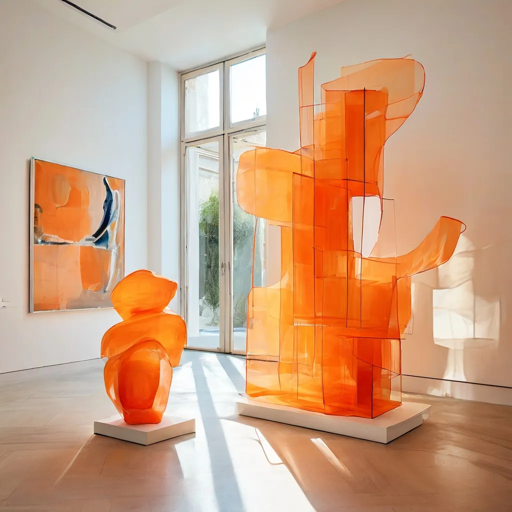 Obras de arte contemporáneo expuestas en la sala de la Villa Bernasconi que incluyen el trabajo de Luisanna González Quattrini.