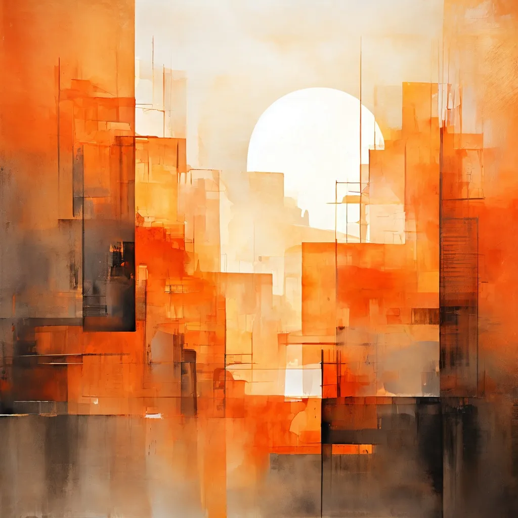 Interpretación artística abstracta de elementos del paisaje urbano para la exposición 'Eine Stadt als Atelier'.