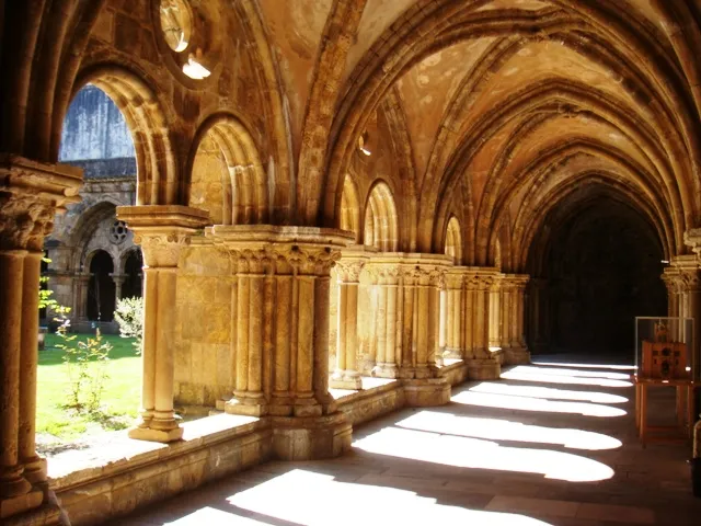 Exterior view of Old Cathedral of Coimbra in Coimbra.