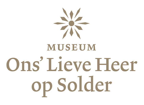 Museum Ons' Lieve Heer op Solder logo featuring a star-like emblem above the text on a white background