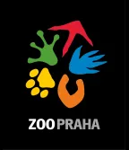 klein logo met handafdrukken en dierenpootjes die een cirkel vormen boven de tekst ZOO PRAHA