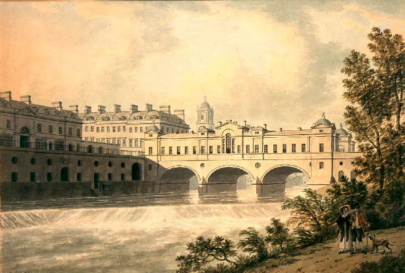 Vista exterior del Pulteney Bridge en Bath.