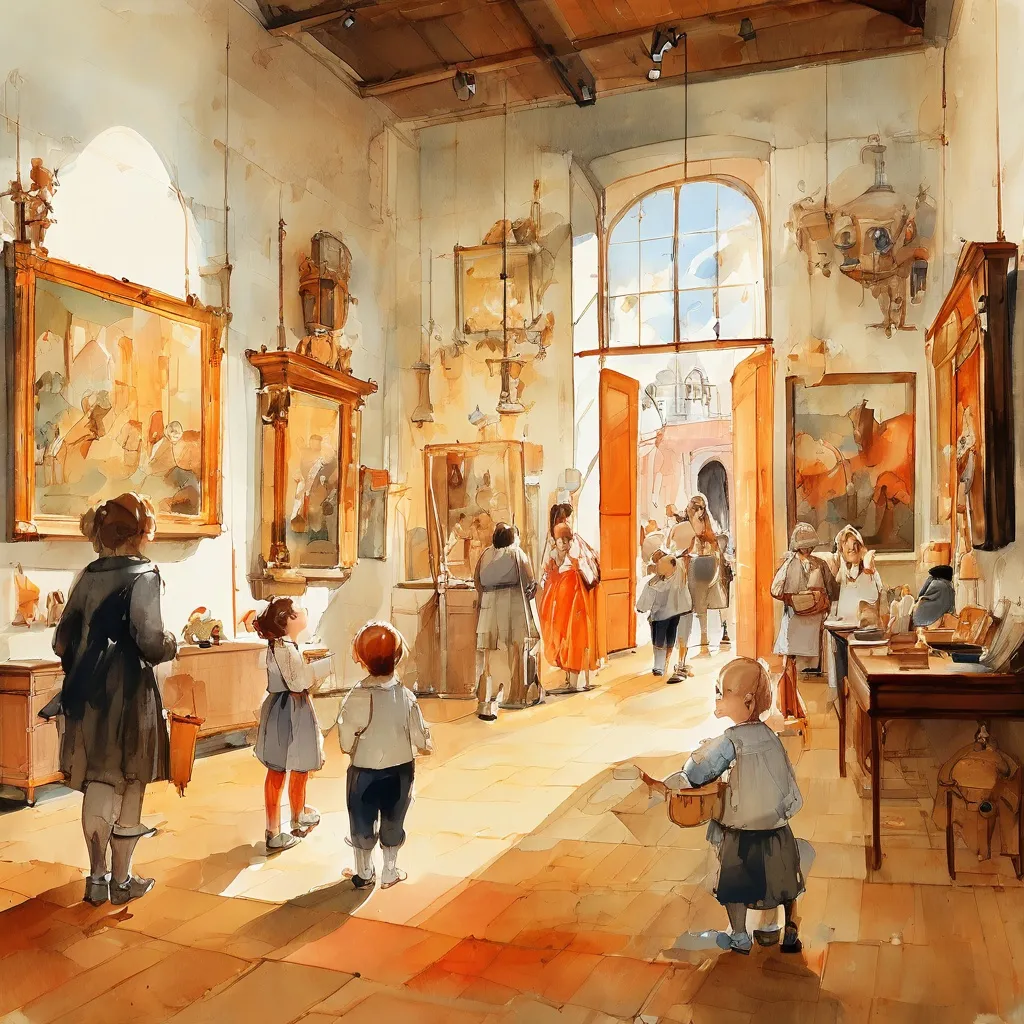 Rodziny biorące udział w interaktywnych zajęciach kreatywnych w Rijksmuseum.