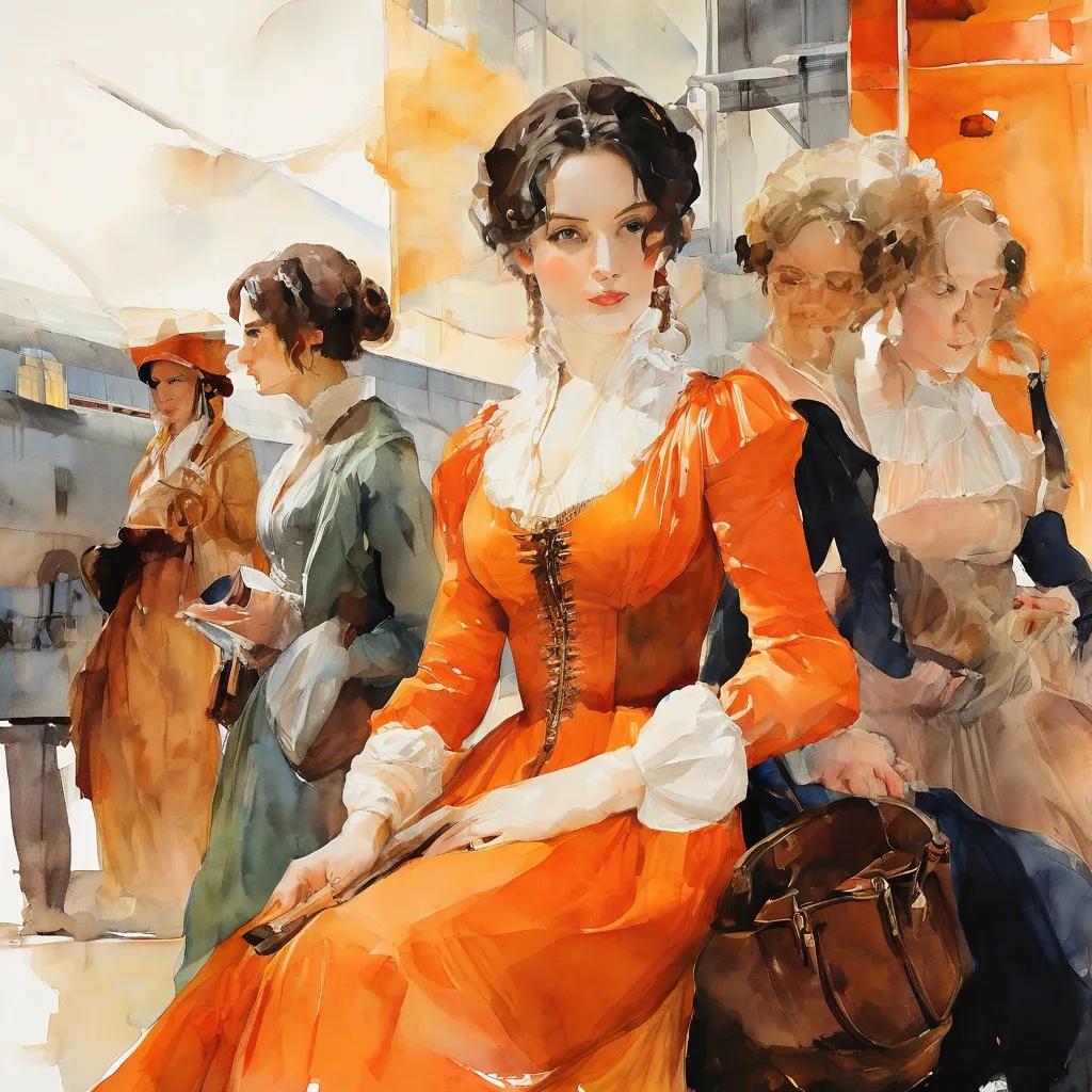 Koncepcja artystyczna inspirowana wystawą „Siła Kobiet” w Rijksmuseum, przedstawiająca silne postacie historyczne z artystycznego świata, zintegrowana z eleganckim otoczeniem lotniska.