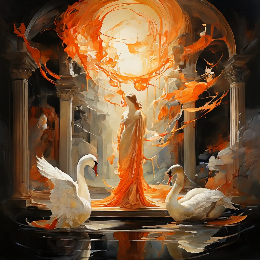 A conceptual artwork illustrating transformation, possibly depicting figures in fluid, changing forms within a grand museum setting, representing the theme of 'Metamorphoses' at the Rijksmuseum.