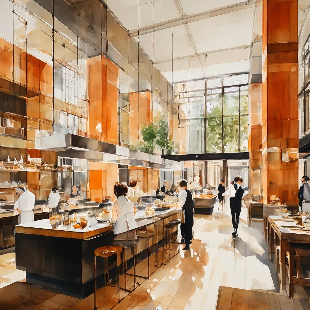 Zapraszające i elegancko zaprojektowane wnętrze restauracji RIJKS® w Rijksmuseum, z ciepłym oświetleniem i stylowymi siedzeniami, ukazujące odświeżoną atmosferę.