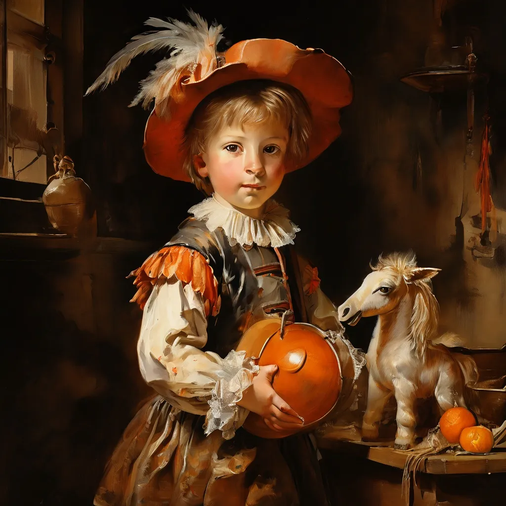 A tender, dimly lit 17th-century Dutch portrait of a young boy holding toys, representing the newly acquired painting by Gesina ter Borch at the Rijksmuseum.