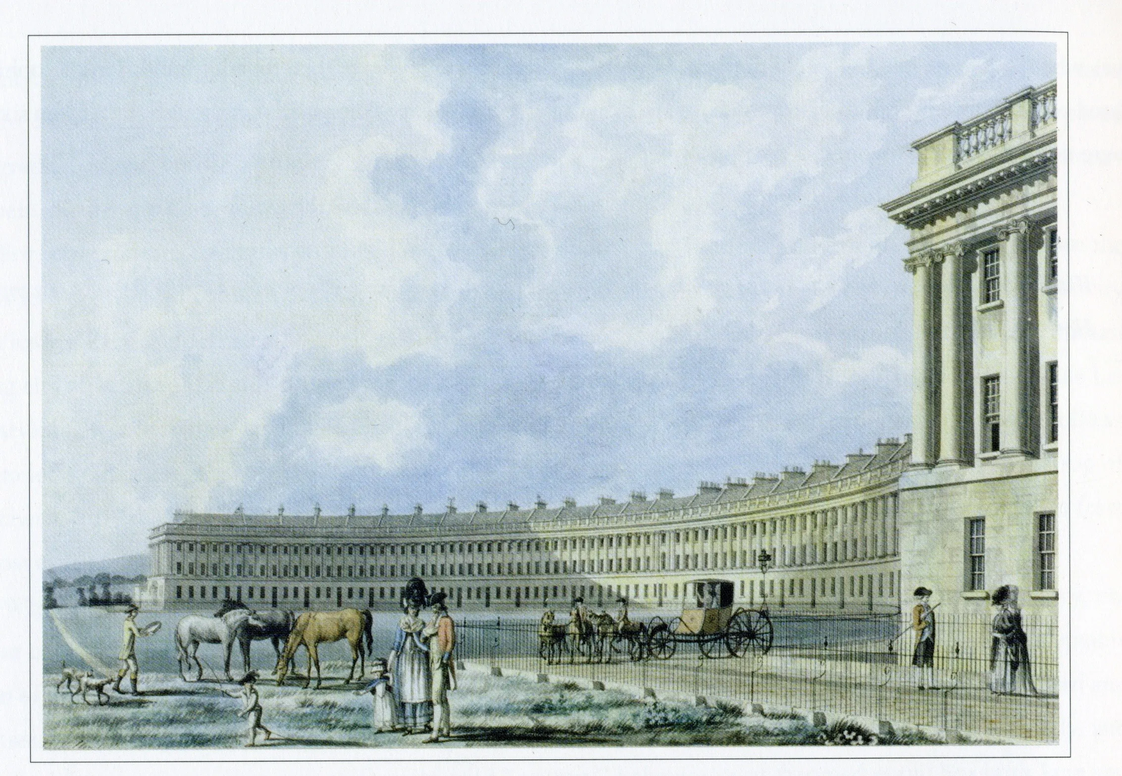 Vista representativa de Royal Crescent en Bath.