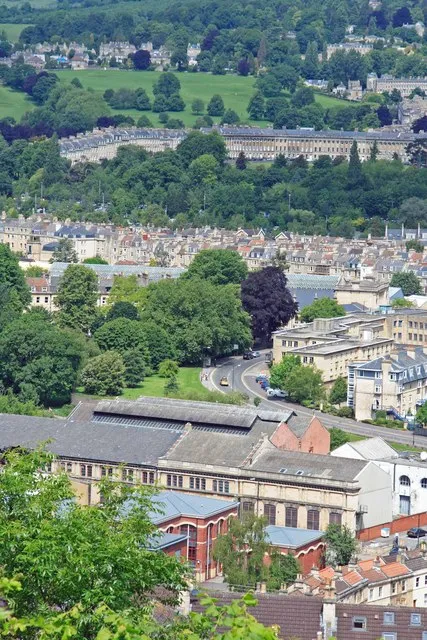 Vista representativa de Royal Crescent en Bath.