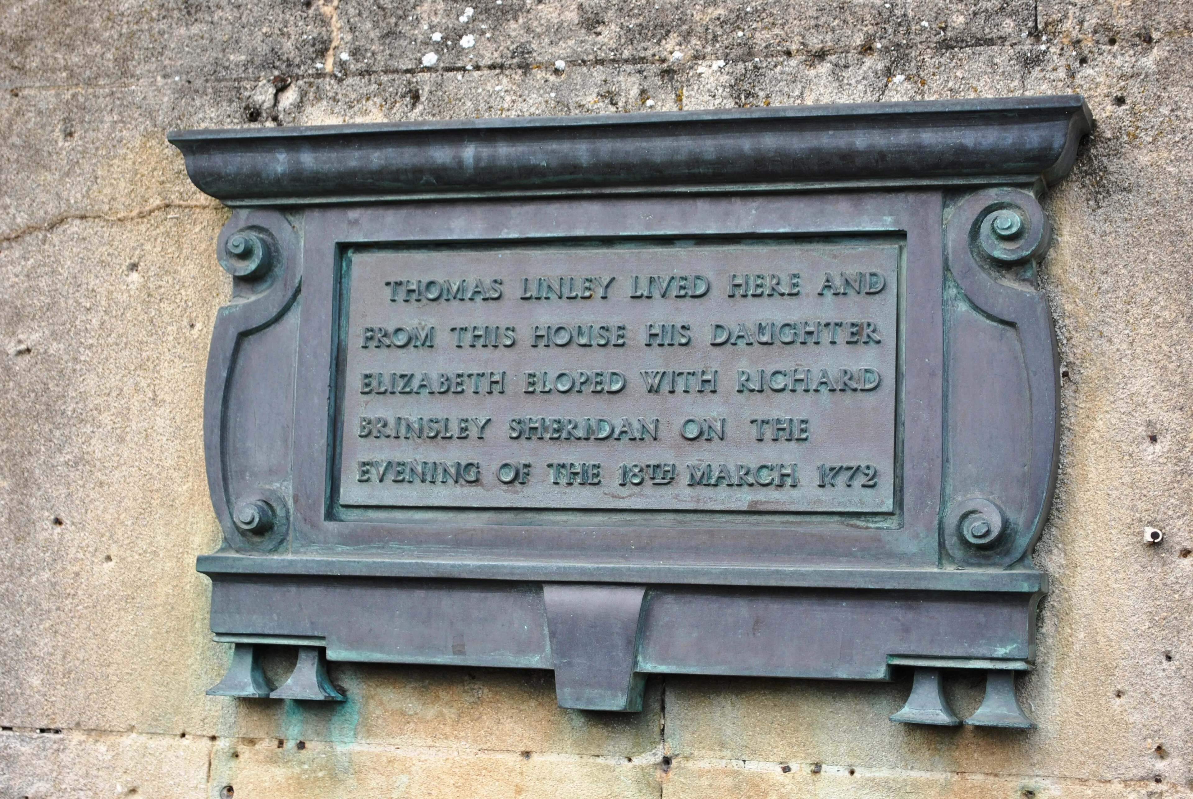 Vista representativa de Royal Crescent en Bath.