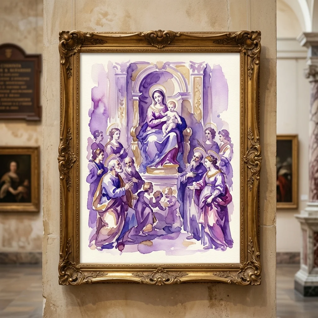 Madonna Entronizada con el Niño de Carracci en el Museo Real Łazienki