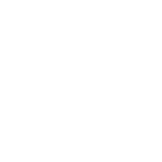 white geometric logo of three triangles inside a circle on a black background