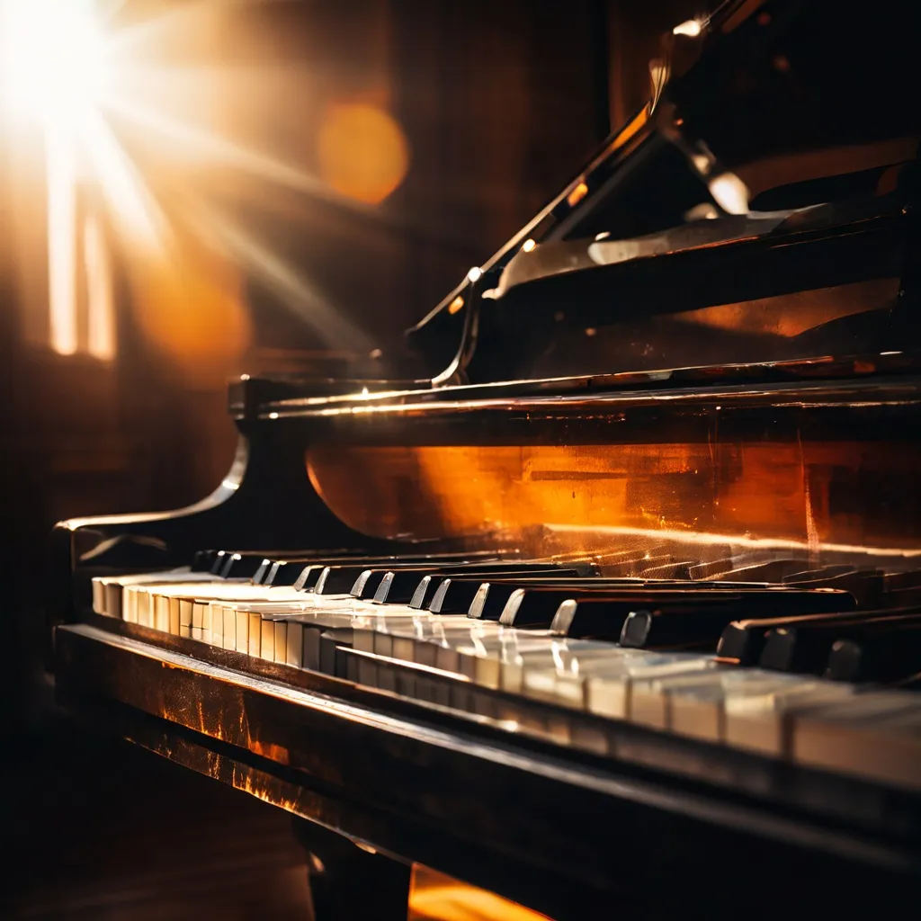 Grand piano keys at Salurinn Concert Hall reflecting the spirit of classical piano performances.