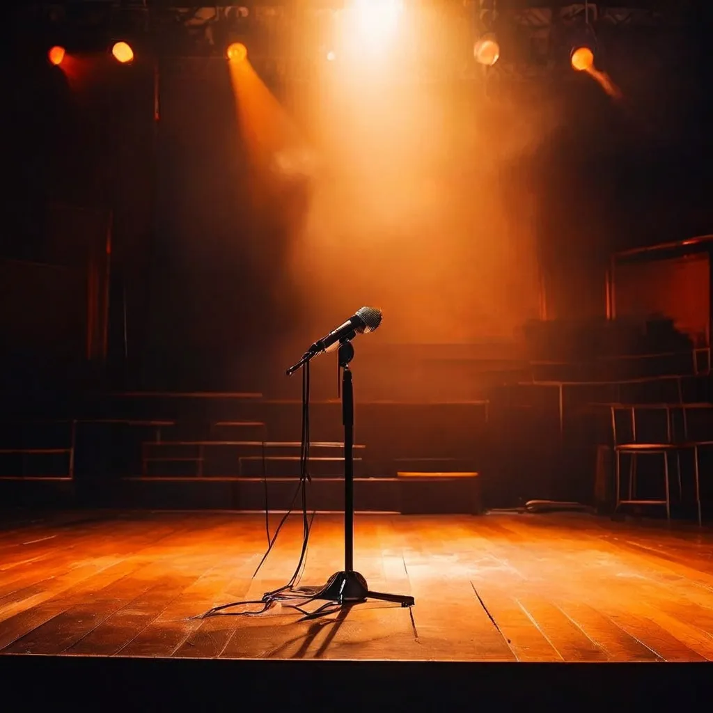 An empty, professional concert stage at Salurinn Concert Hall, ready for a musical performance.