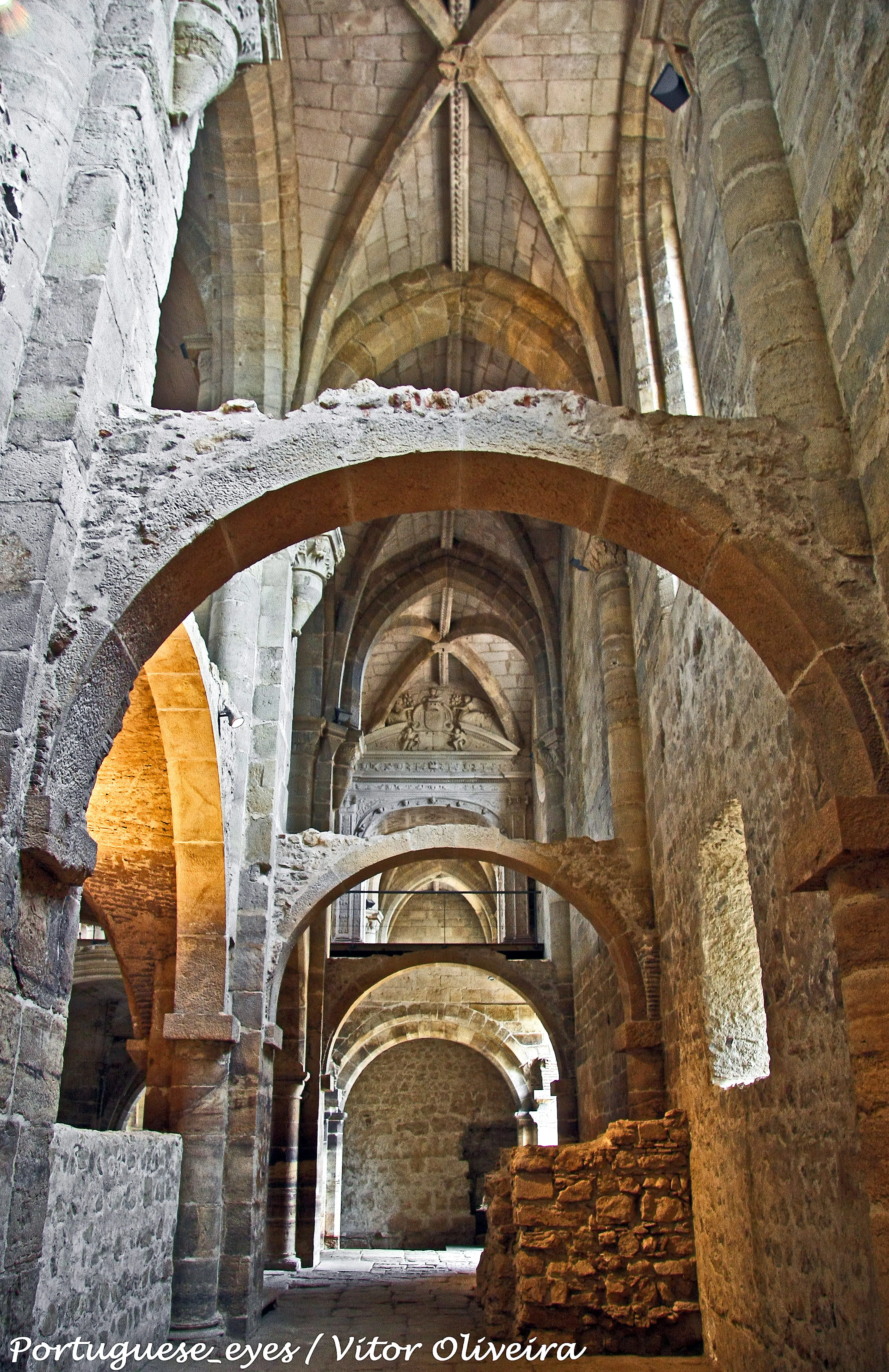 Interior view of Monastery of Santa Clara-a-Velha in Coimbra.