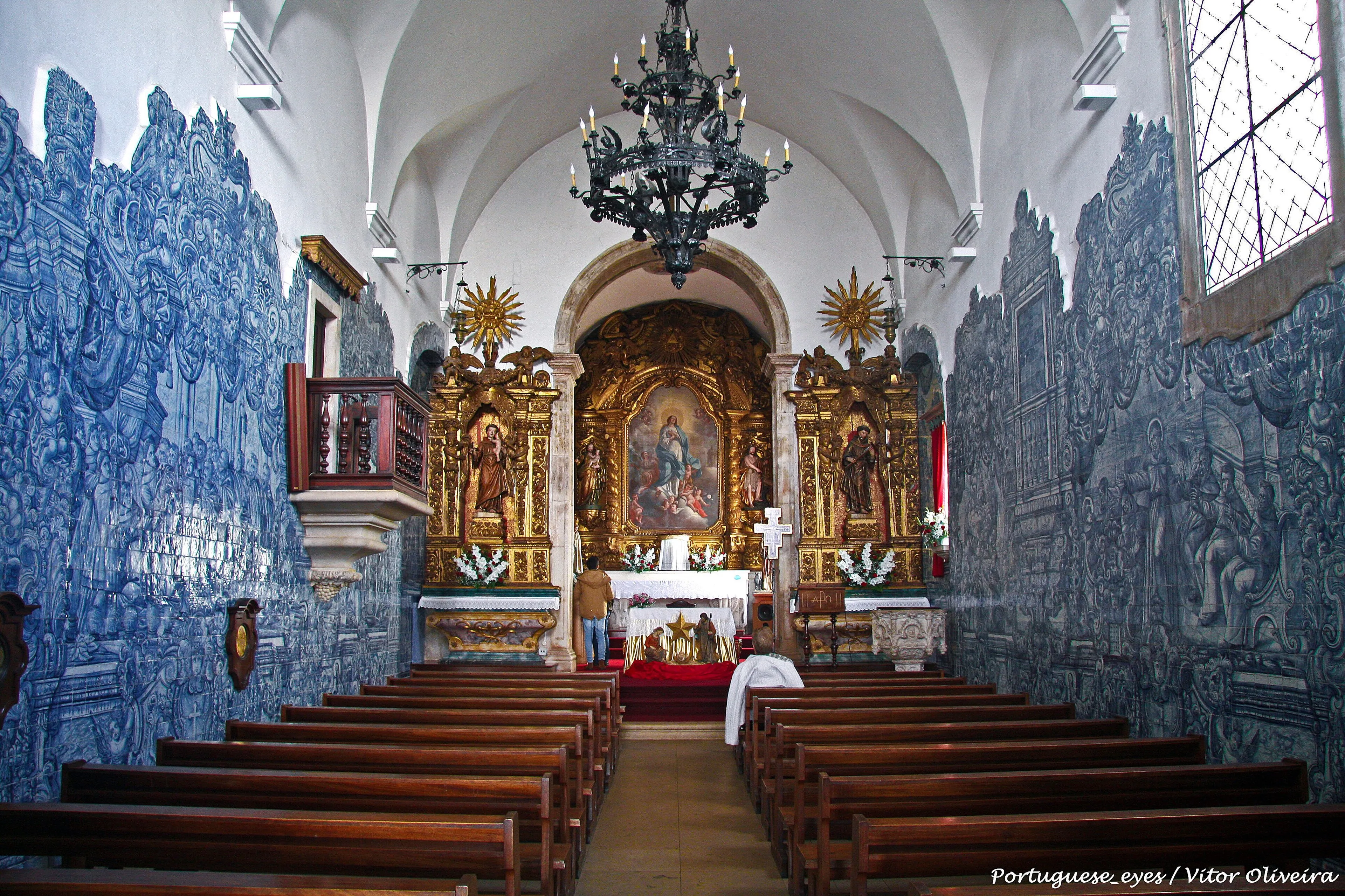 Interior view of Church of Santo António dos Olivais in Coimbra.