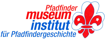 The logo of the Scout Museum, featuring a red fleur-de-lis emblem and text in red, blue, and white.