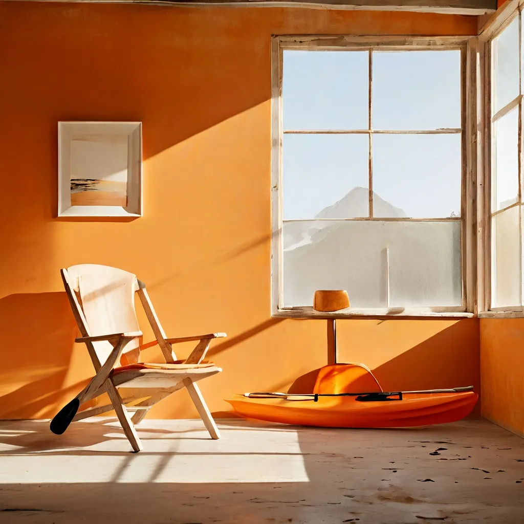 Een artistieke opstelling van conceptuele kunst door Roman Signer in het Skaftfell Art Center, die zijn kenmerkende gebruik van alledaagse voorwerpen in surrealistische landschappen belicht.