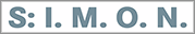 Text logo reading S: I. M. O. N. in blue letters on a white background