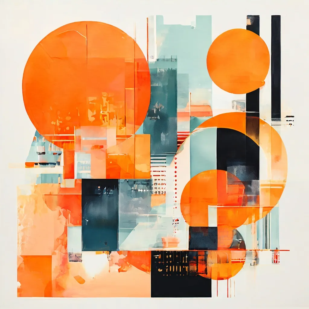 Una composición de diseño gráfico dinámica y colorida de estilo experimental, que refleja la obra de Karel Martens en el Stedelijk Museum de Ámsterdam.
