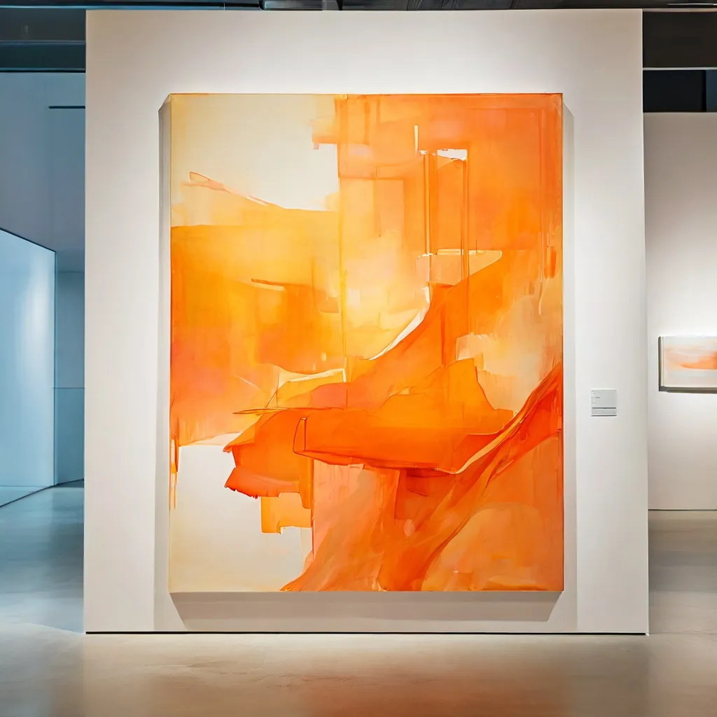 Abstract, colorful painting in a modern art gallery setting at the Stedelijk Museum Amsterdam, showcasing the vibrant style of Helen Frankenthaler.