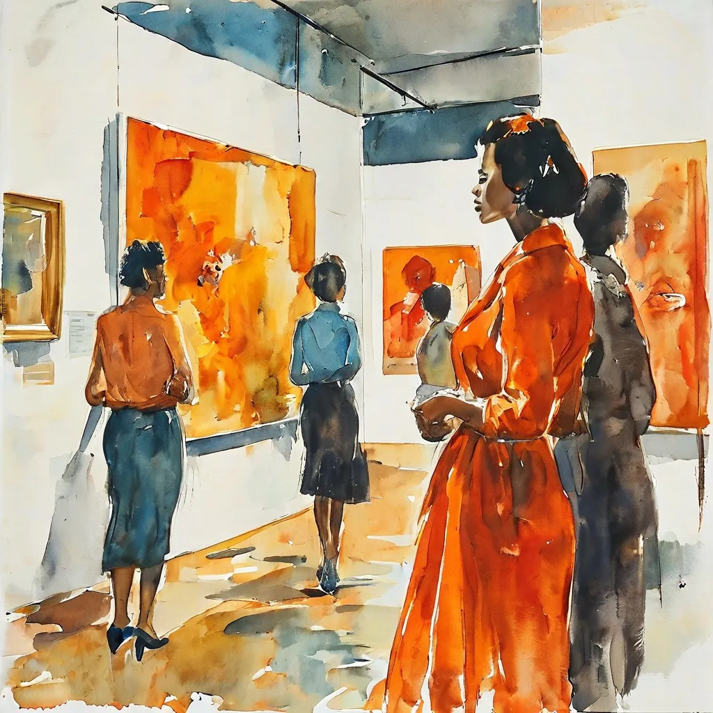 A dynamic and colorful museum gallery displaying a diverse range of artworks from the 1950s to 1980s, highlighting abstract pieces and works by prominent women artists at the Stedelijk Museum Amsterdam.