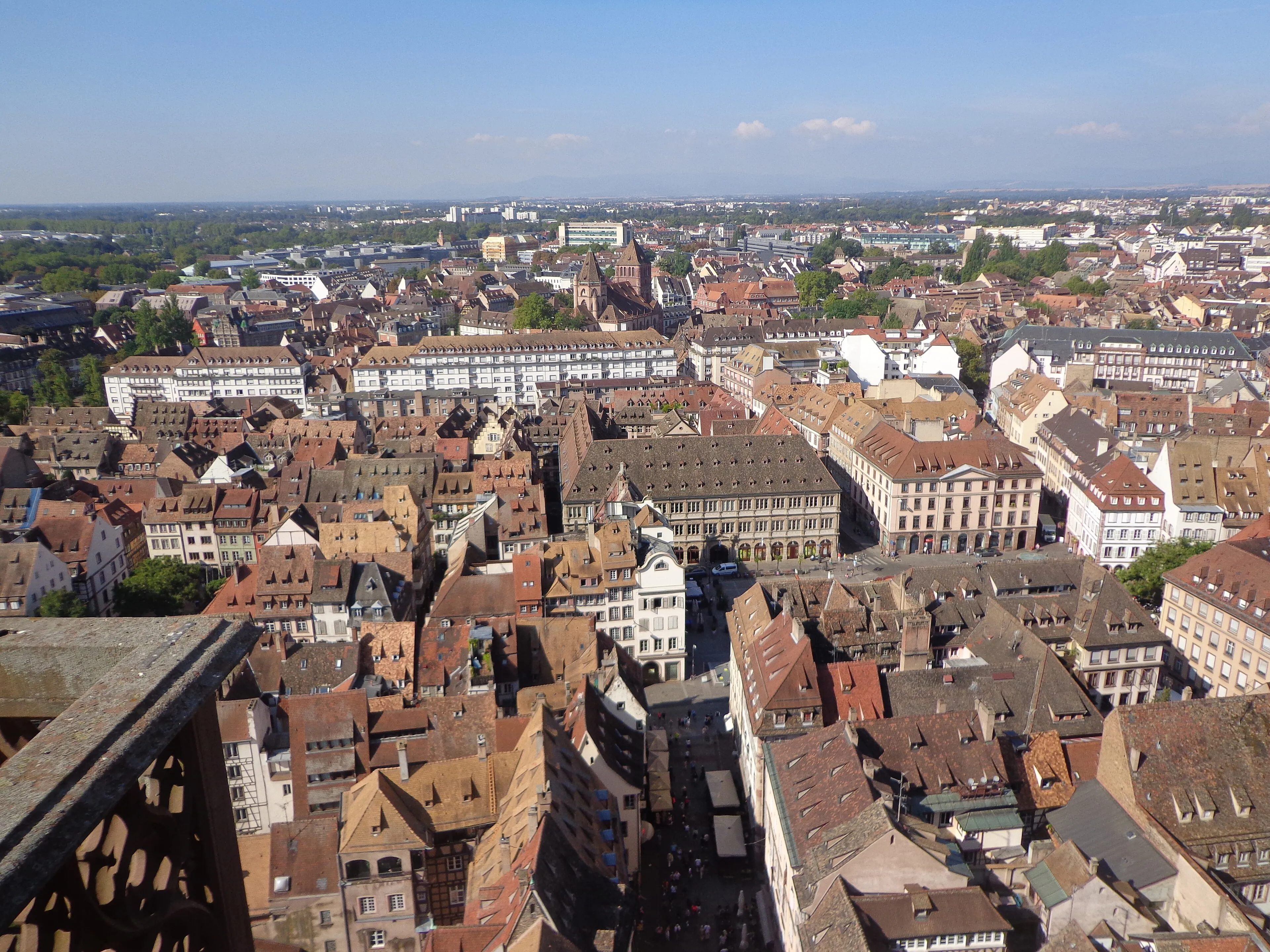 Widok zewnętrzny platformy katedry w Strasburgu w Strasburgu.