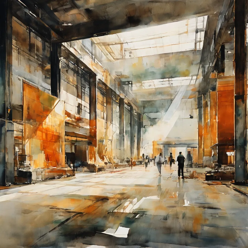 Large-scale paintings by Anselm Kiefer displayed in the industrial halls of Thaddaeus Ropac in Pantin.