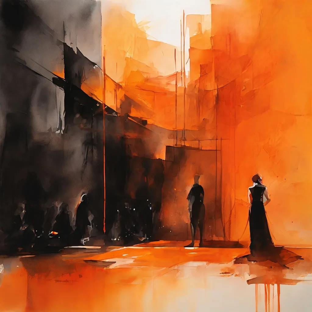 Abstract representation of contemporary performance art in the style of Florentina Holzinger at Thaddaeus Ropac.